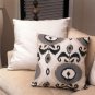 Bold Gray Ikat 20x20 Decorative Pillow, Complete with Pillow Insert