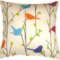 Spring Birds 17x17 Decorative Pillow, Complete with Pillow Insert