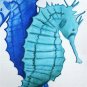 Capri Entwined Seahorses Throw Pillow 20x20, Complete with Pillow Insert