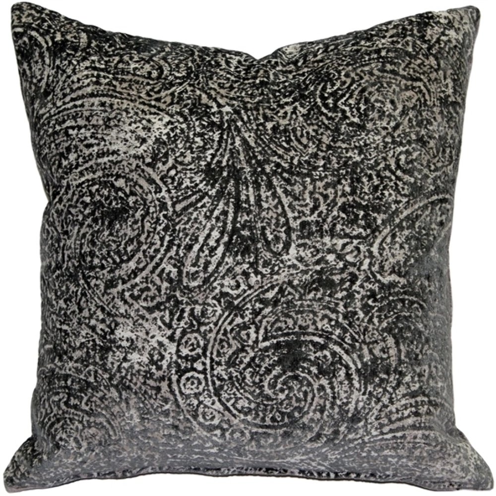 Visconti Gray Chenille Throw Pillow 21x21, Complete with Pillow Insert