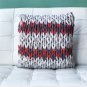 Hygge Nordic Red and Gray Chunky Knit Pillow, Complete with Pillow Insert