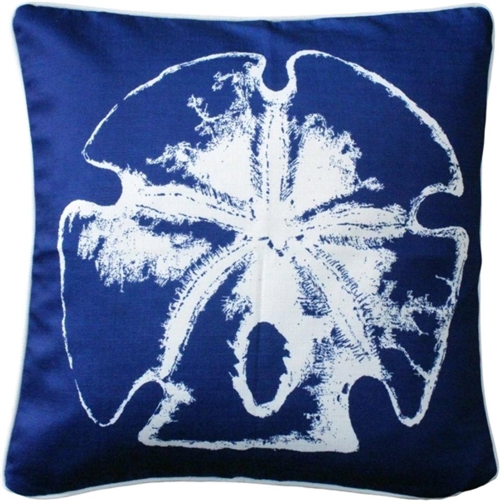 Hilton Head Sand Dollar Solitaire Throw Pillow 20x20, Complete with Pillow Inser