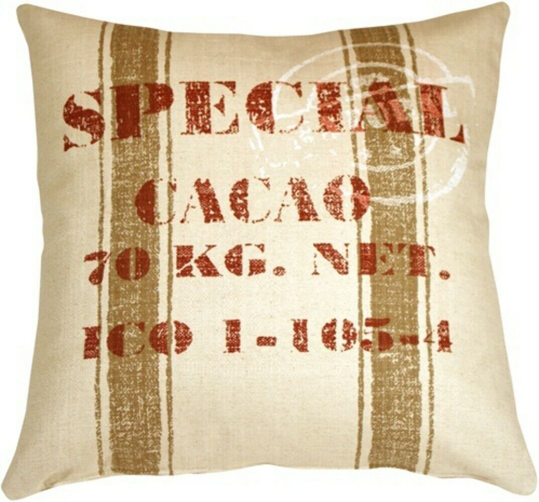 Cacao Bean Red Print Throw Pillow, Complete with Pillow Insert