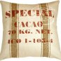 Cacao Bean Red Print Throw Pillow, Complete with Pillow Insert