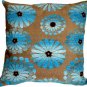 Shasta Blue Floral Throw Pillow, Complete with Pillow Insert