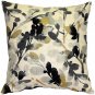 Linen Leaf Graphite Gray Throw Pillow 20x20, Complete with Pillow Insert