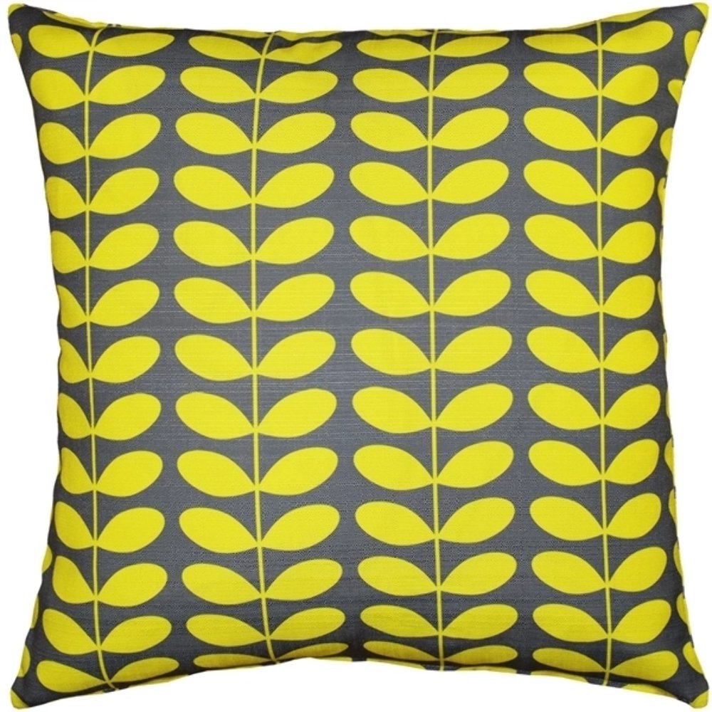 Mid-Century Modern Yellow Throw Pillow 20x20, Complete with Pillow Insert