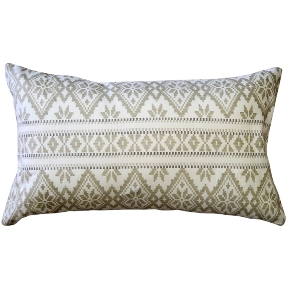 Malmo Cream Diamond Throw Pillow 12x19, Complete with Pillow Insert