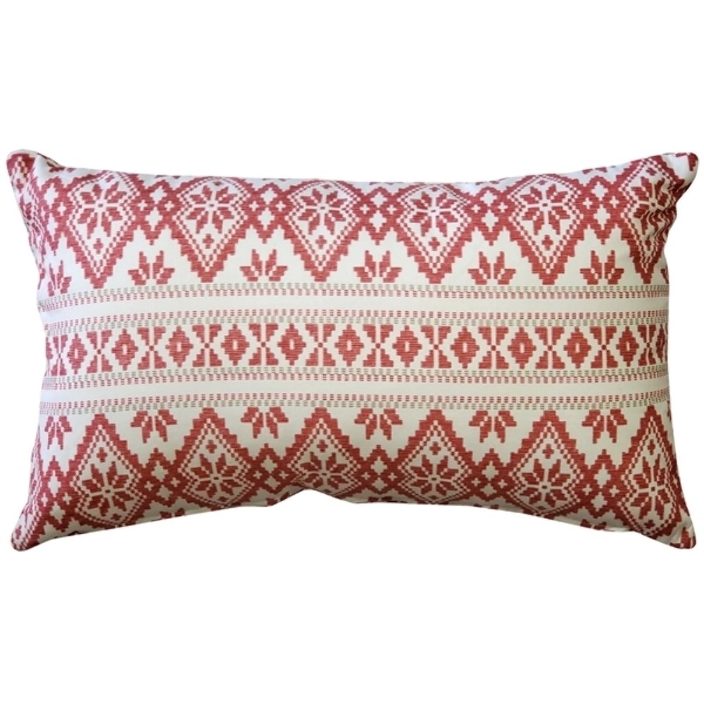Malmo Red Diamond Throw Pillow 12x19, Complete with Pillow Insert