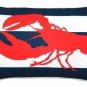 Red Lobster Nautical Throw Pillow 12x19, Complete with Pillow Insert