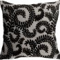 Brackendale Ferns Black Throw Pillow, Complete with Pillow Insert