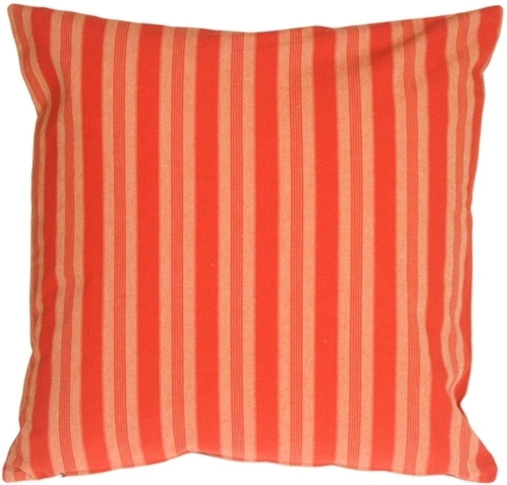 Tuscan Stripes in Red Throw Pillow, Complete with Pillow Insert