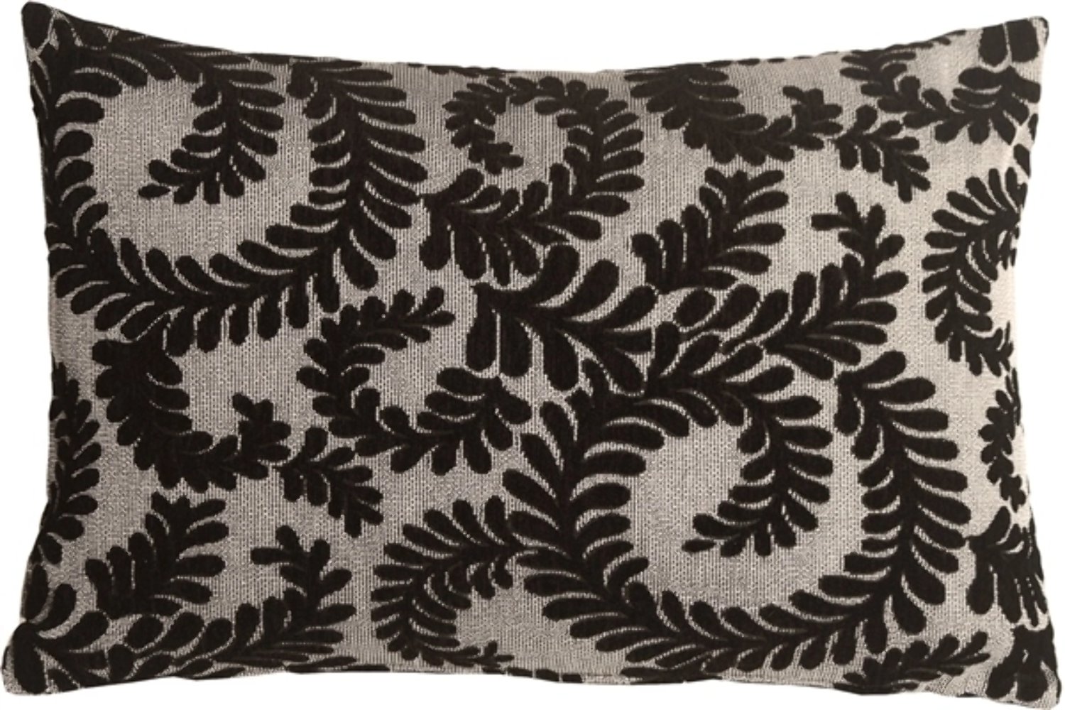 Brackendale Ferns Black Rectangular Throw Pillow, Complete with Pillow Insert