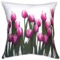 Vibrant Magenta Tulips 19x19 Throw Pillow, Complete with Pillow Insert