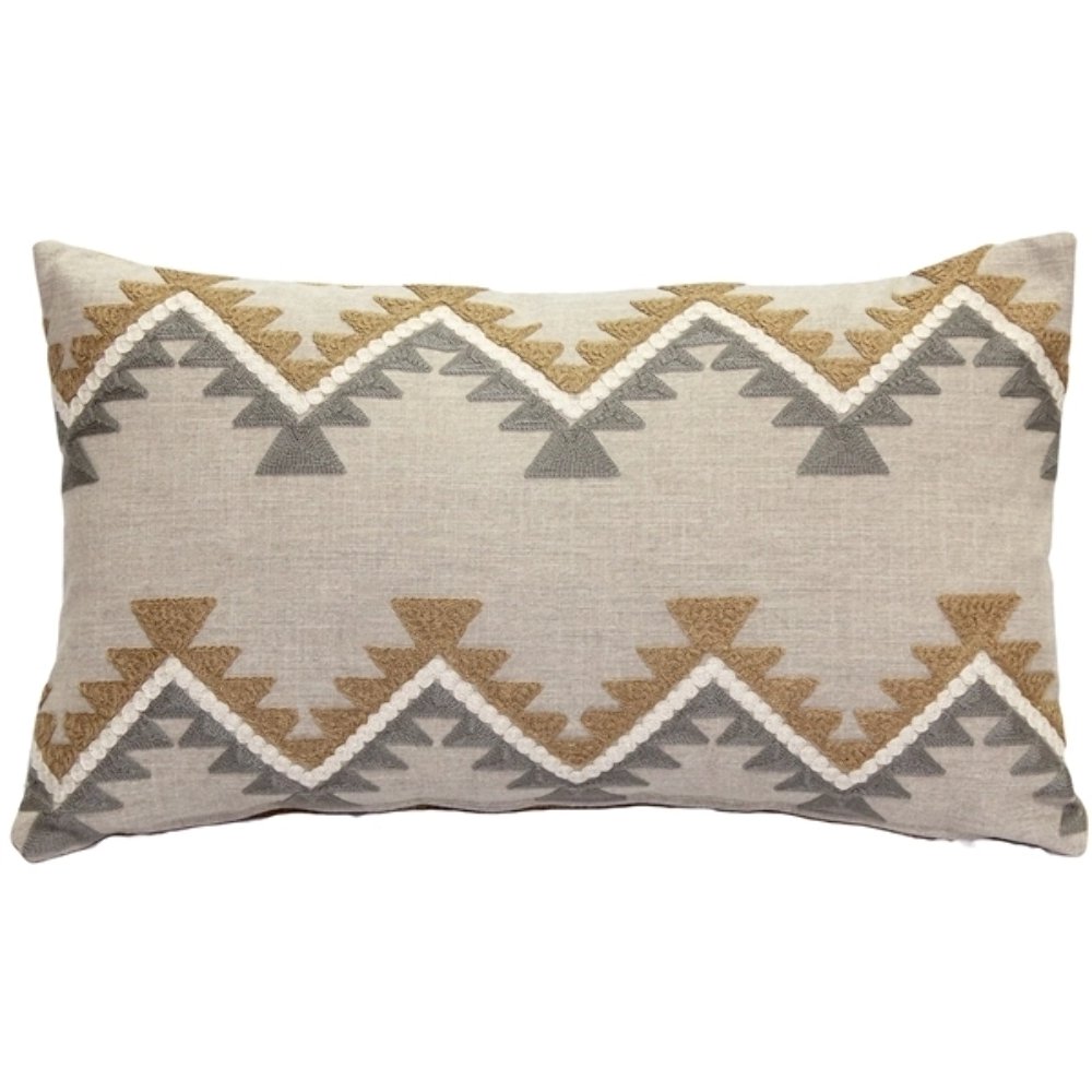 Tulum Ranch Embroidered Throw Pillow 12x20, Complete with Pillow Insert