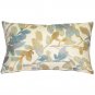 Linen Leaf Marine Throw Pillow 12x20, Complete with Pillow Insert