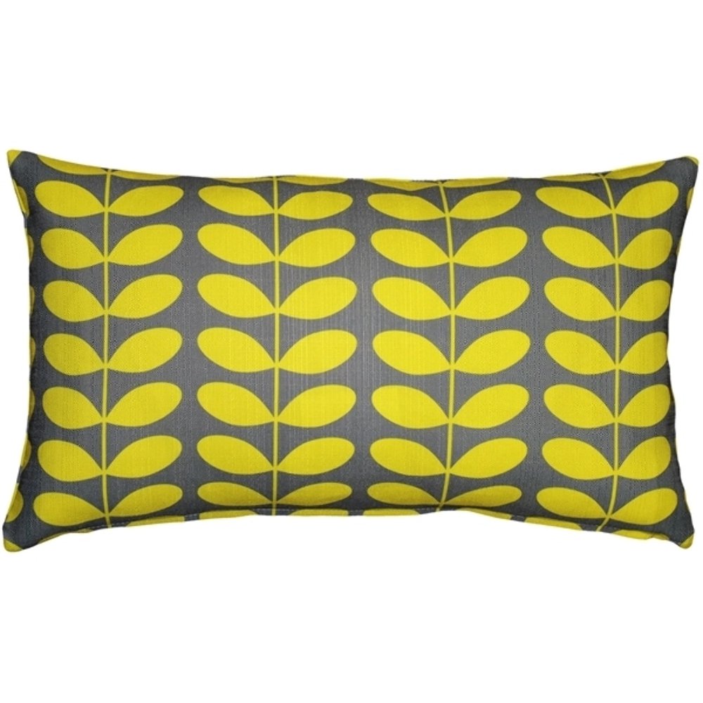 Mid-Century Modern Yellow Throw Pillow 12x19, Complete with Pillow Insert