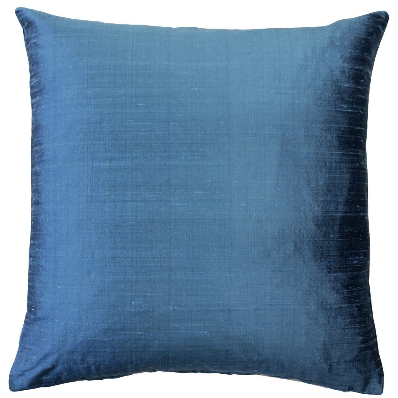 Sankara Marine Blue Silk Throw Pillow 18x18, Complete with Pillow Insert