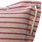 Nautical Stripes Pink Cotton Throw Pillow 16x16, Complete with Pillow Insert