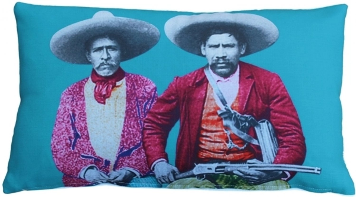Dos Banditos Throw Pillow 12x19, Complete with Pillow Insert