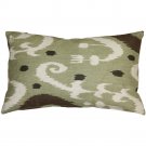 Indah Ikat Green 12x20 Throw Pillow, Complete with Pillow Insert