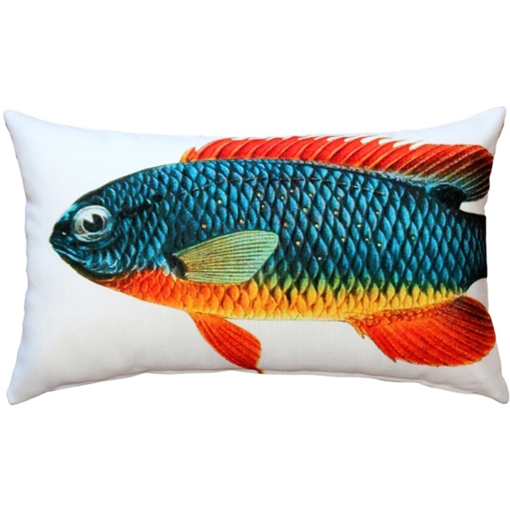 Guppy Fish Pillow 12x19, Complete with Pillow Insert