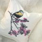 Bird on Cherry Blossom Branch 16x16 Throw Pillow, Complete with Pillow Insert