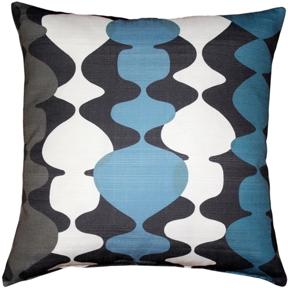 Lava Lamp Charcoal Blue 19x19 Throw Pillow, Complete with Pillow Insert