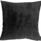 Wide Wale Corduroy 18x18 Black Throw Pillow, Complete with Pillow Insert