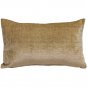 Venetian Velvet Golden Brown Throw Pillow 12x20, Complete with Pillow Insert