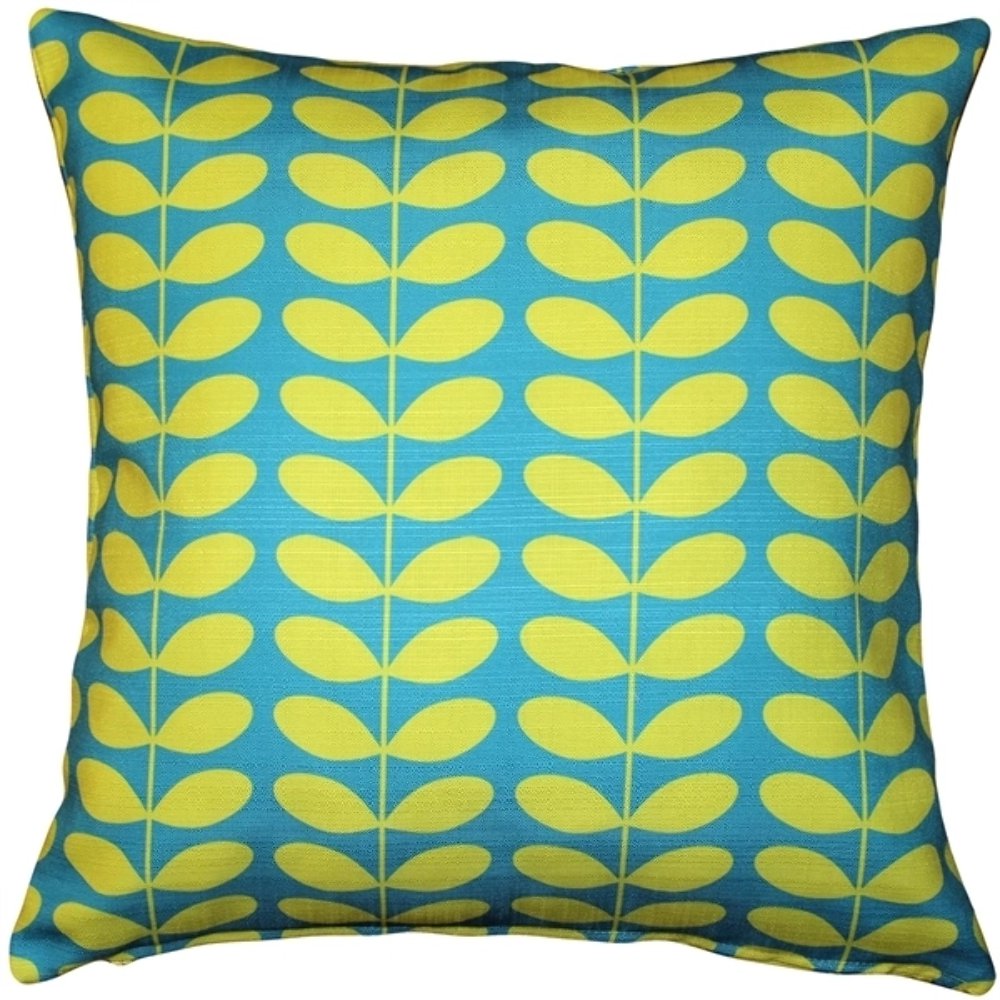 Mid-Century Modern Turquoise Throw Pillow 20x20, Complete with Pillow Insert