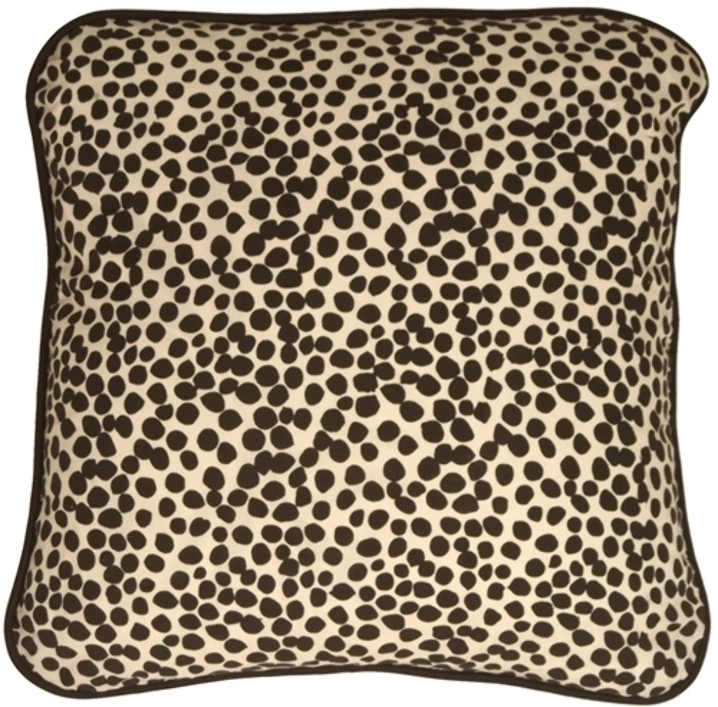 Deer Print Cotton Large Throw Pillow, Complete with Pillow Insert