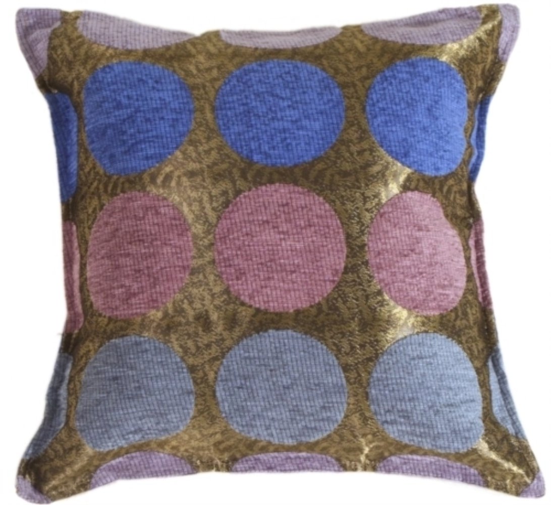 Multicolor Spheres Blue Pillow, Complete with Pillow Insert