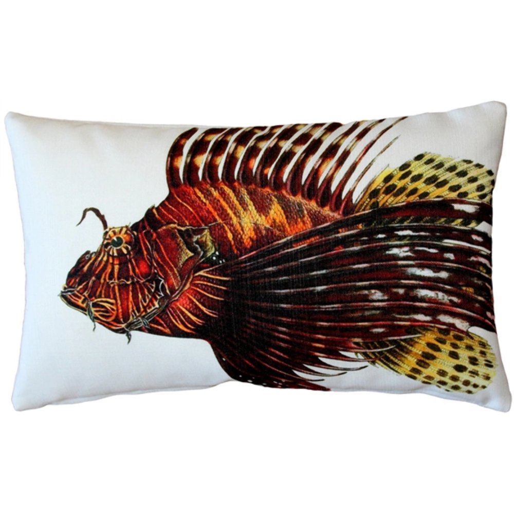 Lionfish Fish Pillow 12x19, Complete with Pillow Insert