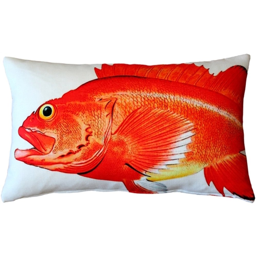 Rockfish Fish Pillow 12x19, Complete with Pillow Insert