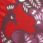 Proud Peacock Red Throw Pillow, Complete with Pillow Insert