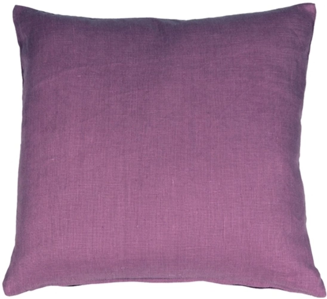 Tuscany Linen Purple Throw Pillow 17x17, Complete with Pillow Insert