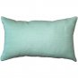Tuscany Linen Aqua Green Throw Pillow 12x19, Complete with Pillow Insert