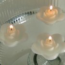 12 White Floating Rose Wedding Party Candles candle