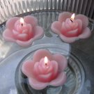 12 Light Pink Floating Rose Wedding Party Candles candle