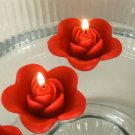 12 Red Floating Rose Wedding Party Candles candle