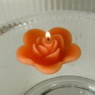 12 Coral Orange Floating Rose Wedding Party Candles candle