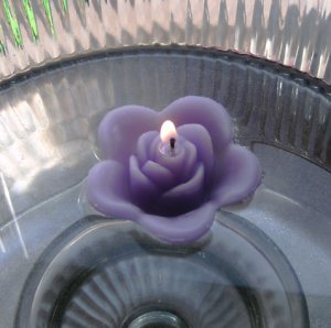 12 Lavender Floating Rose Wedding Party Candles candle