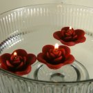 12 Burgandy Floating Rose Wedding Party Candles candle
