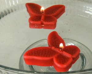 8 Red Floating Butterfly Wedding Party Candles candle