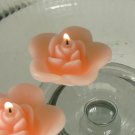 12 Peach Floating Rose Wedding Party Candles candle