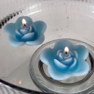 12 Turquoise Floating Rose Wedding Party Candles candle