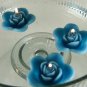 12 Teal Floating Rose Wedding Party Candles candle
