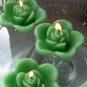 12 Clover Green Floating Rose Wedding Party Candles candle