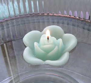 12 Mint Floating Rose Wedding Party Candles candle